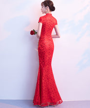 Load image into Gallery viewer, Red Bridal Mermaid Wedding Cheongsam

