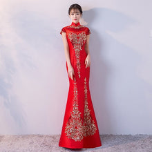 Load image into Gallery viewer, Cheongsam Dress with Lace-Up Back
