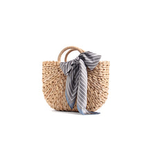 Load image into Gallery viewer, Handwoven Corn Husk Basket Bag
