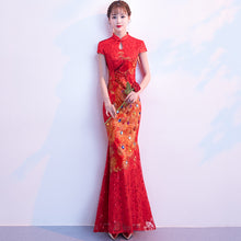 Load image into Gallery viewer, Bridal Mermaid Cheongsam Dress for Wedding
